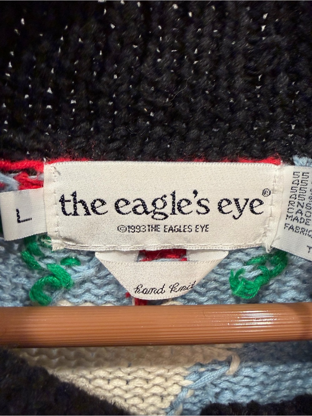 VINTAGE 90s THE EAGLES EYE Hand Knit Cottagecore House For Sale Cardigan - Picture 9 of 10
